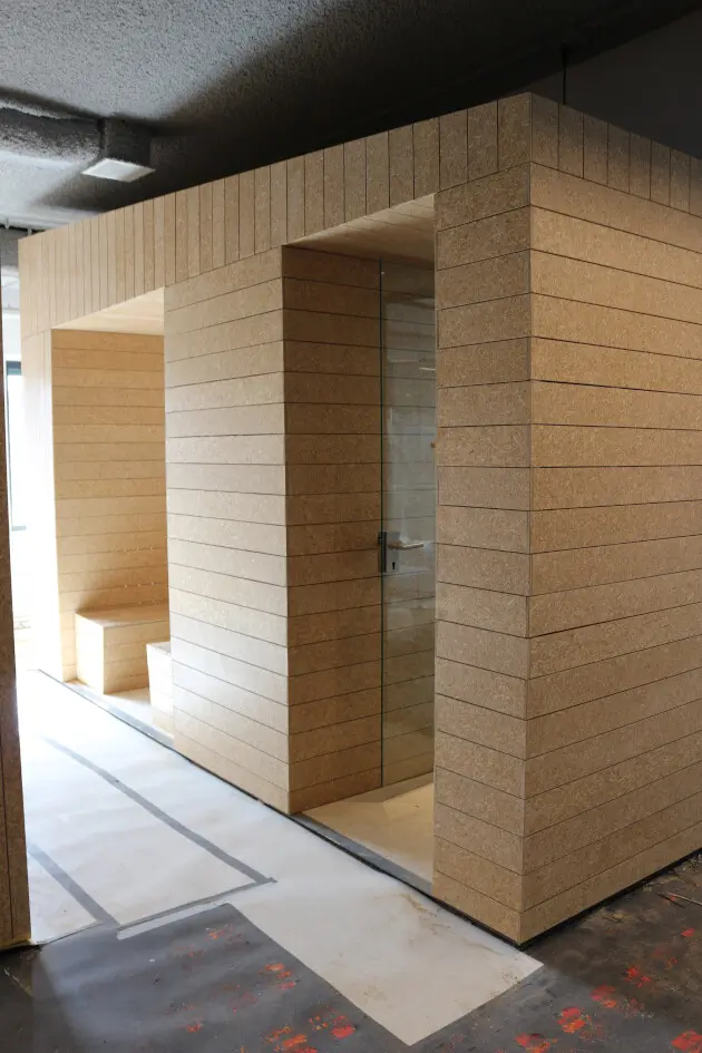 Custom office meeting room made from Eco-Board.